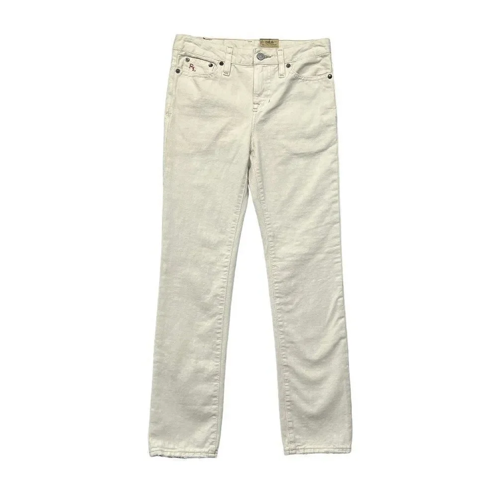 Polo Ralph Lauren 650 Jeans Boy's Size 10 Cream Skinny Denim Pants
